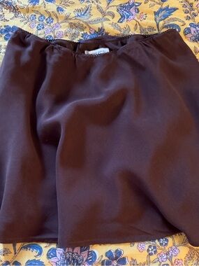 American Eagle Outfitters Brown Crochet-Trim Top